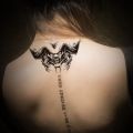 【Good-Love Store】Devil Neck Stickers and Proof Men and Women Body Art Fake Tattoos Temporary Simulation Cool Arm Stickers. 