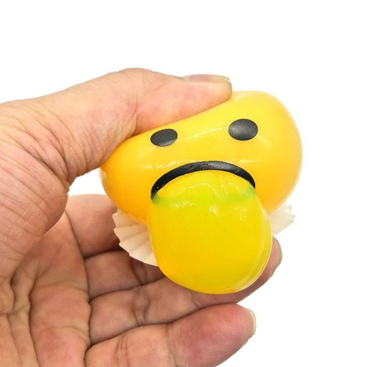 【VNOX Jewelry Store】Puking Egg Yolk Stress Ball With Yellow Goop Stress Toy Funny Squeeze Tricky AntiStress Egg Toy Kids Gift