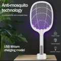 DP 834 2 in 1 Rechargeable mosquito kiIIer racket and night lamp Mosqutio bat and led flash Light. 