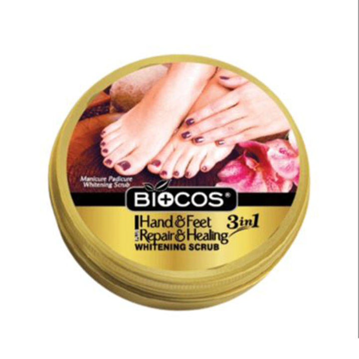 Biocos Hand & Feet Whitening Repair Heeling Scrub 50GM