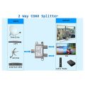 ZOROOM Digital 2 Way Coaxial Cable Splitter 5-2400MHz, RG6 Compatible, Work with Analog/Digital TV Connections and Internet. 