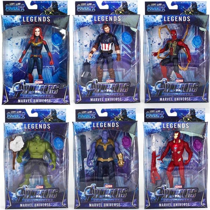 NYT Marvel Avengers  Iron Man Spiderman Thor Captain America Black Panther Ant-Man Movable Model Toy With Light Voice