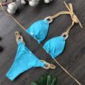 Bathing Suit Eye-catching Bikini Bra Panty Set Summer Beachwear. 