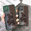 Jizetin for OPPO A36 / A76 Back Cover Brown Robot Bear Matte Mobile Phone Cases Ultra Thin Full Lens Protection Phone Case. 