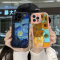 AMORVOR for Samsung A04 Back Cover Oil Painting PU Leather Case Soft Silicone Edge Mobile Cover. 