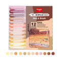 SF 12 Colors Skin Tone Markers Pens Nylon Soft Head Acrylic Markers Waterproof Pen Soft Brush Nib Skin Color Figure Painting School. 
