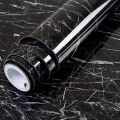 Self Adhesive Black Marble Sheet for Kitchen - Anti Oil and Heat Resistant Wallpaper. 