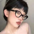 Korean nude pink daily decoration frame spicy girl's same style plain glasses fashionable cat eye anti blue light glasses. 