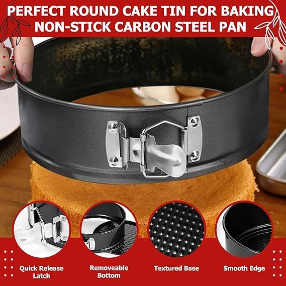 Springform Pan, Non Stick Cheesecake Pan/Round Cake Pan/Springform Cake Tin With Removable Bottom Round Shape Cake Mould Non Stick Lockable Non Stick Oven Baking Trays Cake Mold Bakeware Baking Tools