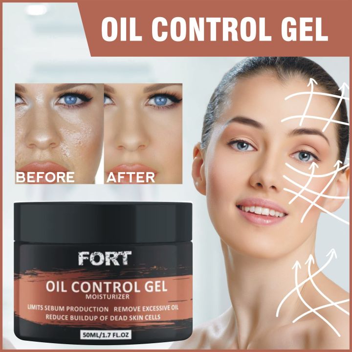 FORT Oil-Control Moisturizer Gel – For Combination & Oily Skin | Remove Excessive Oil  Reduce Buildup of Deal Skin Cells | 75ml
