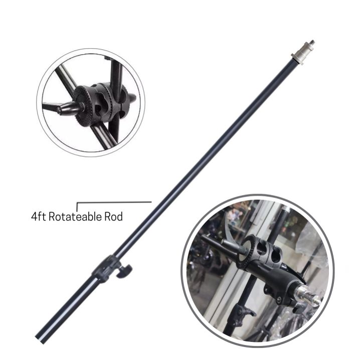 overhead tripod stand for mobile 4ft Boom Arm Rod With Dual Swiveling Grip Head Angle Clamp For Studio| Podcasting| Video And Photo Use(High Quality)