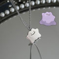 Pokemon Trendy Simple Ditto Titanium steel Cloud Pendant Necklace For Women Men Fashion Anime Halloween Jewelry Gift. 