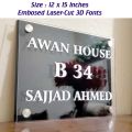 Large Home Address Plate 3D Embossed Fonts 12 x 15 Inches. 