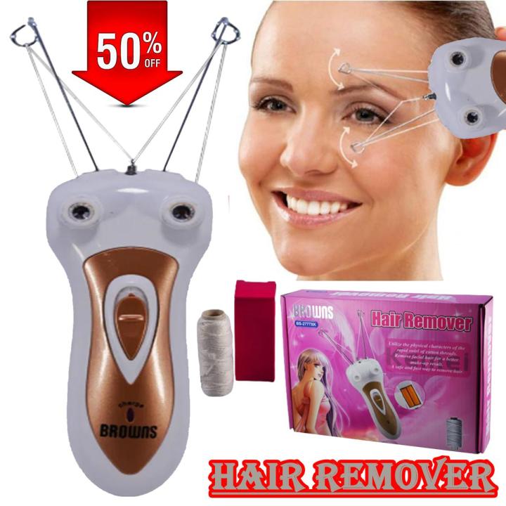 Genuine Hair Removing Machine With Thread - Best Face & Full Body Hair Removal Beauty Kit For Women Girls Ladies - Electric Chargeable Removal Hair System With Threading Wire - New Butterfly Design - Original 2777 Hair Threading Epilator