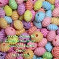 ACRYLIC RONDELLE BEADS WITH STRIPE LINE, ASSORTED PASTEL COLOR, 70 PCS, FLUTED RONDEL BEAD COLORFUL CHUNKY, FOR ART AND CRAFT PROJECTS, DECORATION DIY SEWING CRAFT AND SCHOOL PROJECT.. 
