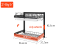 2 Tier Kitchen Dish Rack Hanging Drying Plate Organizer Storage Shelf over the Sink, Wall Mount Bowl Holder with Drain Tray And 3 Hooks. 