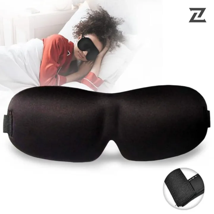 ZEXT%20COMFY%203D%20Sleep%20Eye%20Mask%20Soft%20Padded%20Adjustable%20Blindfold%20Travel%20Sleeping%20Mask%20Black%20-%20Image%205