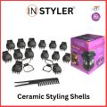 InStyler 16 Heated Ceramic Styling Shells with Rotating Base – Fast, Effortless Hair Styling & Long-Lasting Results. 