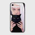 iPhone 8 Cover - SkinLee HQ Infinity Glass Case (Soft) - Wild Black Cat - SKINLEE-114-1-459-72. 