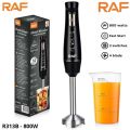RAF Hand Blender Mixer 800W Chopper Mixer Bowl Egg Whisk & Beaker -Coffee Beater -Egg Beater Machine For cake - Meat Chopper | Stainless Steel Hand Blender with 4 Blades | 2 Speed Levels | Ice Crushing,Smoothies,Powerful & Durable Home & Kitchen Appliance. 