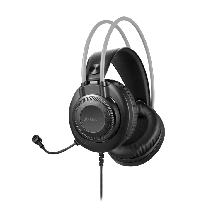 A4Tech FH200i FSTYLER Headphones- Over-Ear Headphone - 3.5 mm- Noise Cancelling - For Mobile/ PC/ Laptop/ PS4 - Black/Grey