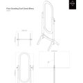 Oval Cheval Mirror, Floor Standing, White Wood Frame. 