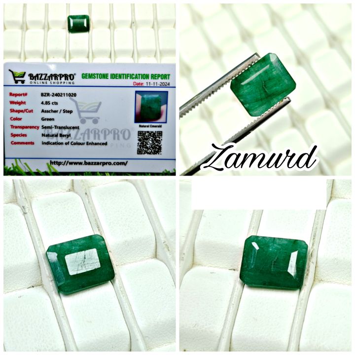 100 % Original Zamurd Stone With Lab Certificate