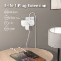 LENCENT 5 in 1 Charger with 2 AC Outlet and 1 Type-C and 2 USB Ports Plug Extension 2 Way Multi Charger Plug Adaptor Wall Socket for Home Office, 13A 3250W. 