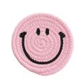 Korean smiley handmade cotton thread woven placemat ins expression insulation pad coaster pot pad cute thick pad. 