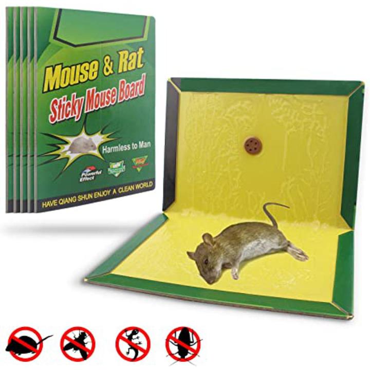 Just Original Pack of 5 piece Reusable Expert Catch Rat and Mouse Glue Trap Catcher Sticky Board, Insects / Lizard / Cockroach / Spider / Rodent Snake - Green