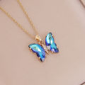Korean Jewellery Girls Charm Crystal Butterfly Necklace Jewellery For Girls Stylish Jewelry. 