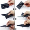 FOLDING POCKET / WALLET KNIFE: CREDIT CARD SIZE: SMALL & SHARP BLADE: SELF DEFENSE: EMERGENCY: Camping Knife. 