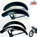 Front and Back(Rear) Cafe Racer Mudguard set (Pair) For all 70cc Motorbikes Black Pair Mudguard For Cafe Racer Mudguard set For all CD 70 and all 70cc Motorcycle Fancy Mudguard Set For 70cc Bike Fancy Mudguard Pair For 70 Bikes. 