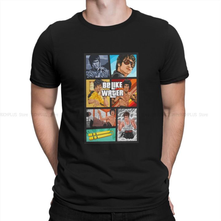 Be Like Water GTA Classic TShirt For Male Bruce Lee Clothing Style Polyester T Shirt Soft