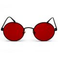 New gold round metal frame sunglasses men retro summer style women red lens sun glasses unisex yellow pink black. 