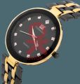 IIk collection round formal dial analogue Quartz movement long battery life black and gold male and female wrist watch. 