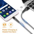 Micro USB Cable 0.3M-1M-2M/6.6FT 3Pack Android Charger Cable - 2.4A Nylon Braided Durable USB Charging Cable for Sâmsûng Gâlâxy S7/S6/S4/S3/J7/J5/J3, Tablet, E-Rêáders, Sôny, HTC, LG, Nèxüs, PS4, Xbô. 