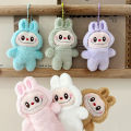 Cute Labubu Plush Toy Cartoon The Monsters Pendant Soft Stuffed Doll Plushies Keychain Car Key Ring Backpack Bag Decor. 