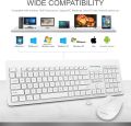 SBARDA - Wireless Keyboard and Mouse Combo, Full Size Compact Silent 2.4 GHz, Wireless Keyboard and Mouse with 13 Multimedia Shortcut Keys for Desktops/Laptops/Mac. (White). 