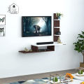 Floating TV Shelf Entertainment Center Wall Mounted Media Console/TV Stand/Floor Standing TV Unit/TV Cabinet/TV Entertainment Unit (Brown & White) - Ideal for Up to 50"(D.I.Y) by Home Décor Decorative. 