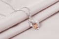 925 Sterling Silver zircon chicken Necklaces Pendant Fashion Sterling Silver Jewelry Statement for Women Bijoux. 