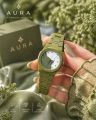 Olive Green Aura Wristwatch for Women & Girls | Split Marble Dial with Arabic Numerals | Elegant Analog Fashion Watch with Matching Lightweight Link Bracelet | Stylish Watch for Office, Parties, Outings & Everyday Wear. 