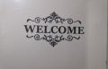 size - 2 x 1 Feet - Welcome Greeting Quote self adhesive wall stickers for girls, home, office, shop, parlor, school, club, decor decoration lovers -Black color - lucky garnet. 