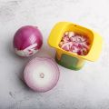 Chop Master 2-in-1 Vegetable and Fruit Hand Chopper, Multifunctional Vegetable Chopper French Fries Cutter Household Hand Pressure Onion Dicer Cucumber Potato Slicer Kitchen Tools, Yellow. 