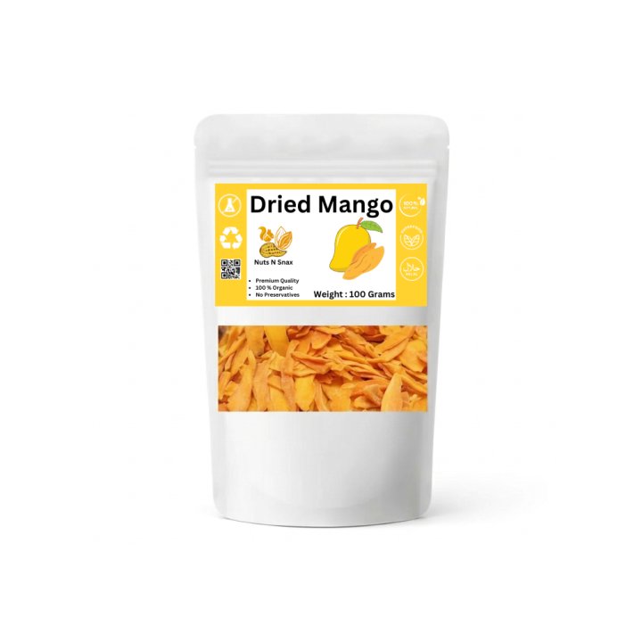 Dried Mango Slices Sugar infused 100 Grams| Dry Mango | Top Quality | Dried Dry Fruits 100 Grams by Nut N Snax
