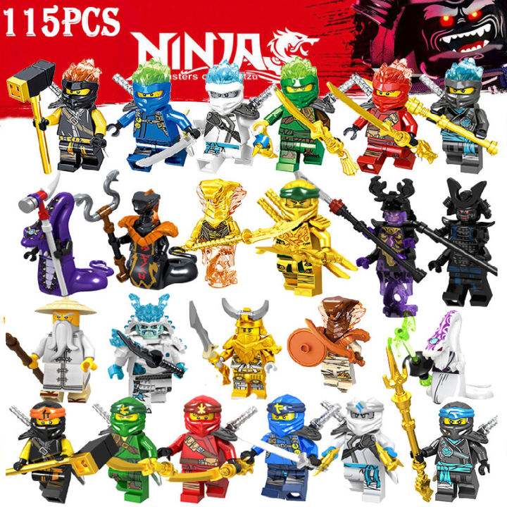 Legoing building Ninja block Jay Zen chi Lloyd Cole Nya Harumi Garmadon compatible legoing ninja movie mini robot toy for kids