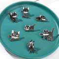 Cartoon Pin Creative Black Cat Cartoon Novelty Enamel Pin. 