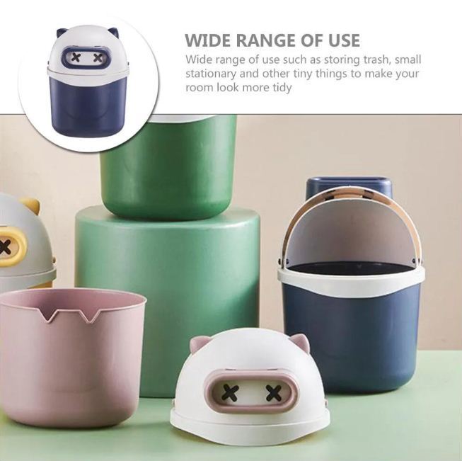 Mini Table Desktop Wastebasket with Lid Small Trash Can Small Office Countertop Trash Can for Bathroom, Table Top or Coffee Table
