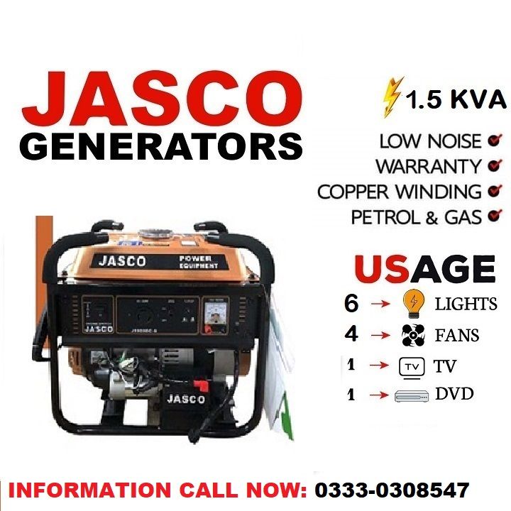 1900DC Self Start 1.5 KVA Petrol & Gas Generator