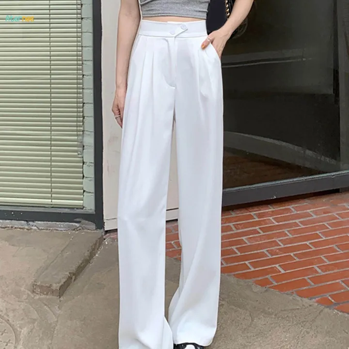 Womens%20Wide%20Leg%20Pants%20Straight%20Leg%20High%20Waisted%20Office%20Loose%20Long%20Pants%20XL%20White%20-%20Image%208